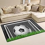 Maße: 153 x 100 x 1 cm yibaihe, leicht, bedruckt mit Deko-Teppich, Teppich, modern Fußball-Gras Grün-wasserabweisend stoßfest. Für Wohn- und Schlafzimmer, 153 x 100 cm
