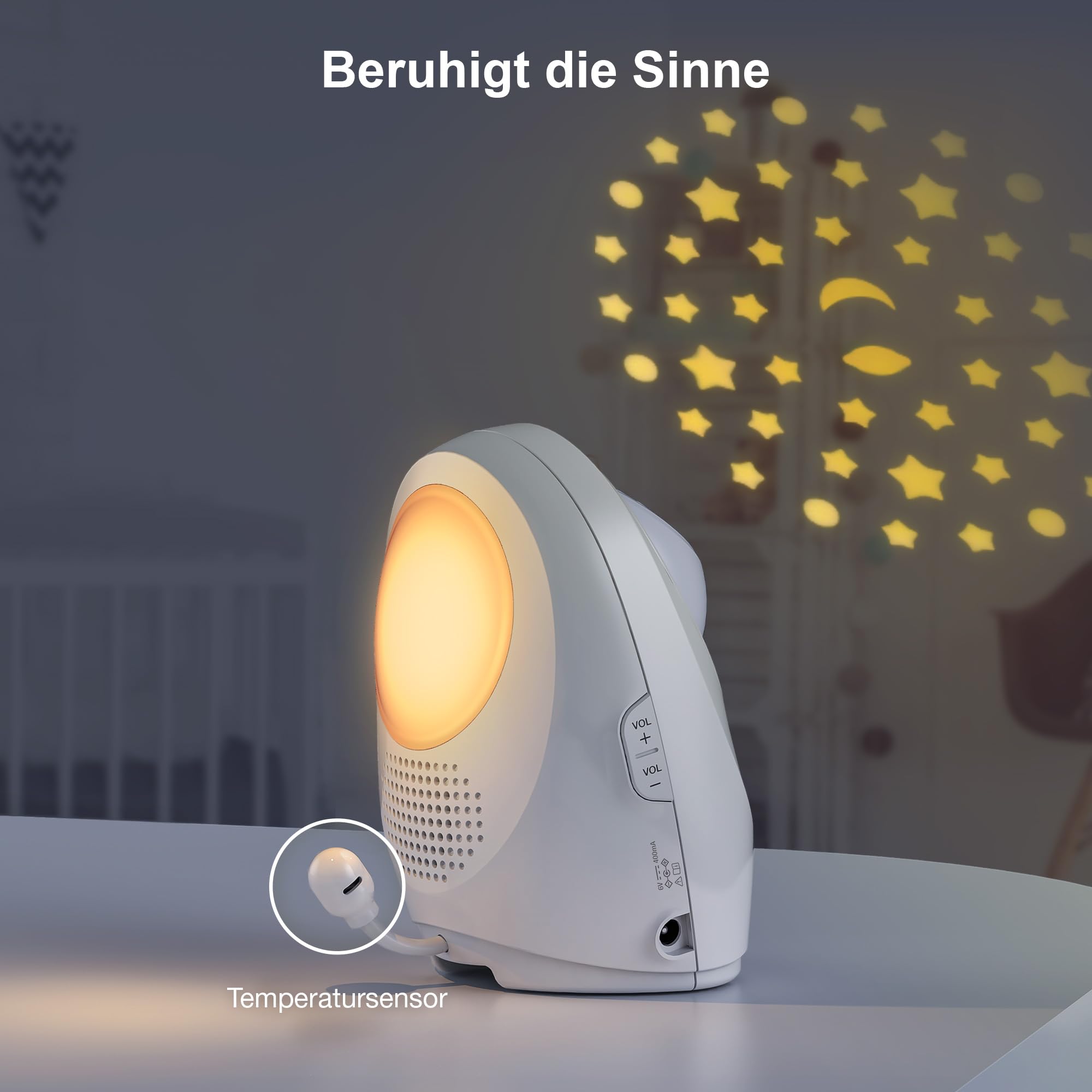 Vtech DM1212 Digitales Audio-Babyphon – DECT-Technologie, Gegensprechfunktion, Geräuschpegelanzeige, Temperatursensor, Sternenhimmel-Nachtlicht u. v. m. – Mit Eltern- und Babyeinheit