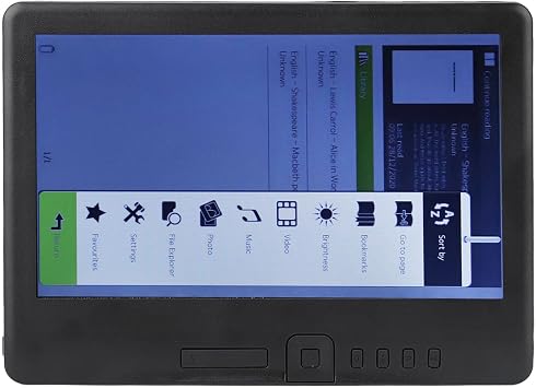 Paper White EReader, 7in Color TFT LCD 169 Screen HD 800x480 380MHz Black Protective Case Portable E Reader Electronic Book Reader Reader for EPUB PDF TXT 16GB