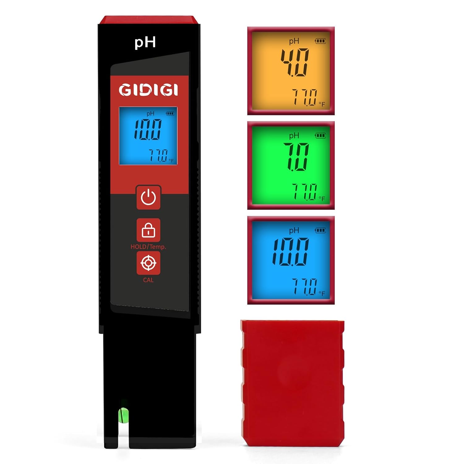 pH Water Tester High Accuracy UL-Certified pH Meter with Water pH Test Kit Color LCD Backlit Display with Digital pH Tester for Hydroponics Electronic pH Meter Pool Pond Aquariums Hot Tub Black 2 in 1
