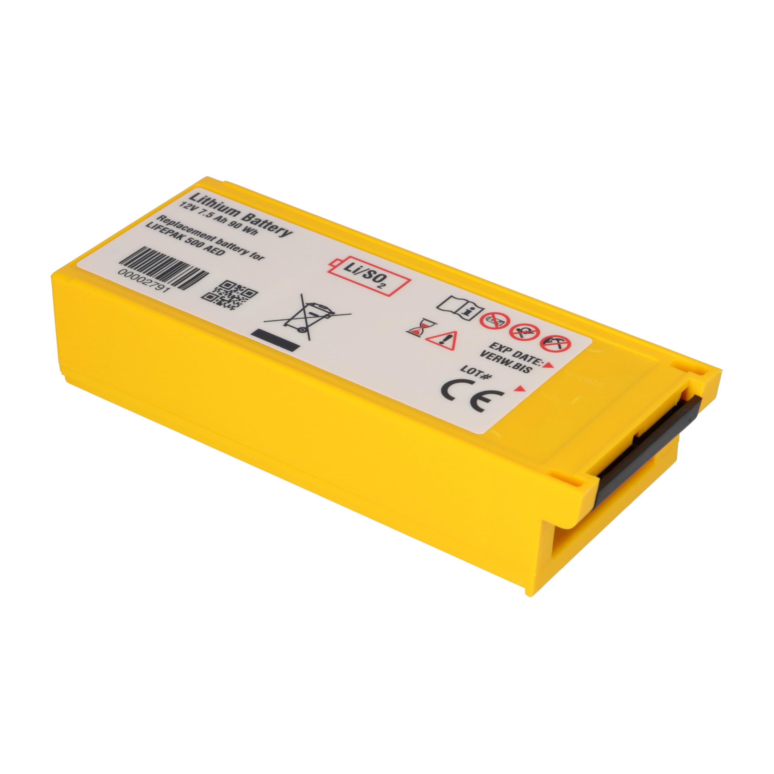 AKKUmed bateria litowa do Physio Control Lifepak 500, 7,5 Ah, 12 V, 190 x 74 x 42 mm