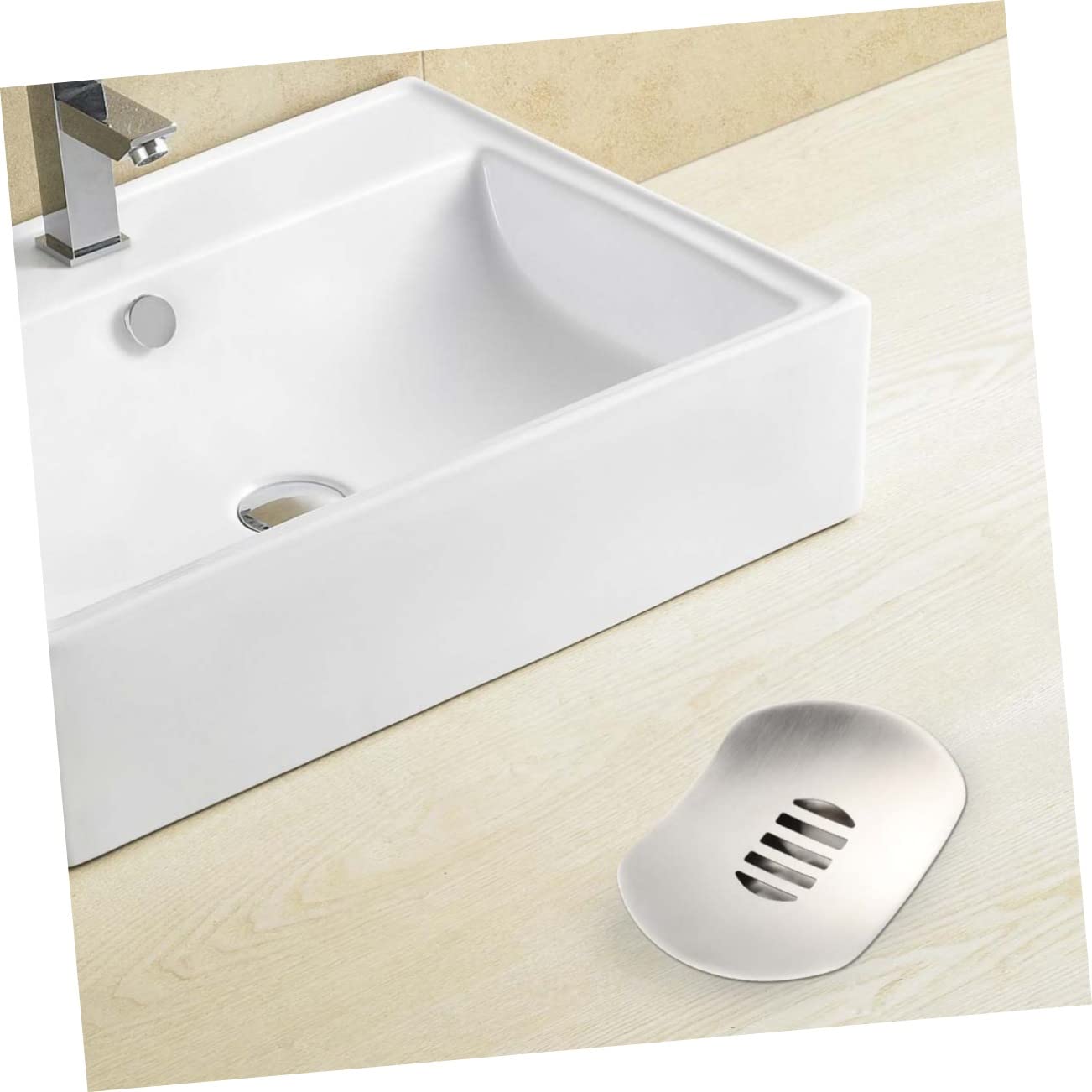 Ciieeo Jabonera con Forma De Platillo Volador 3 Unidades Autodrenante De Acero Inoxidable Esmerilado De Doble Capa para Cocina Y Baño.