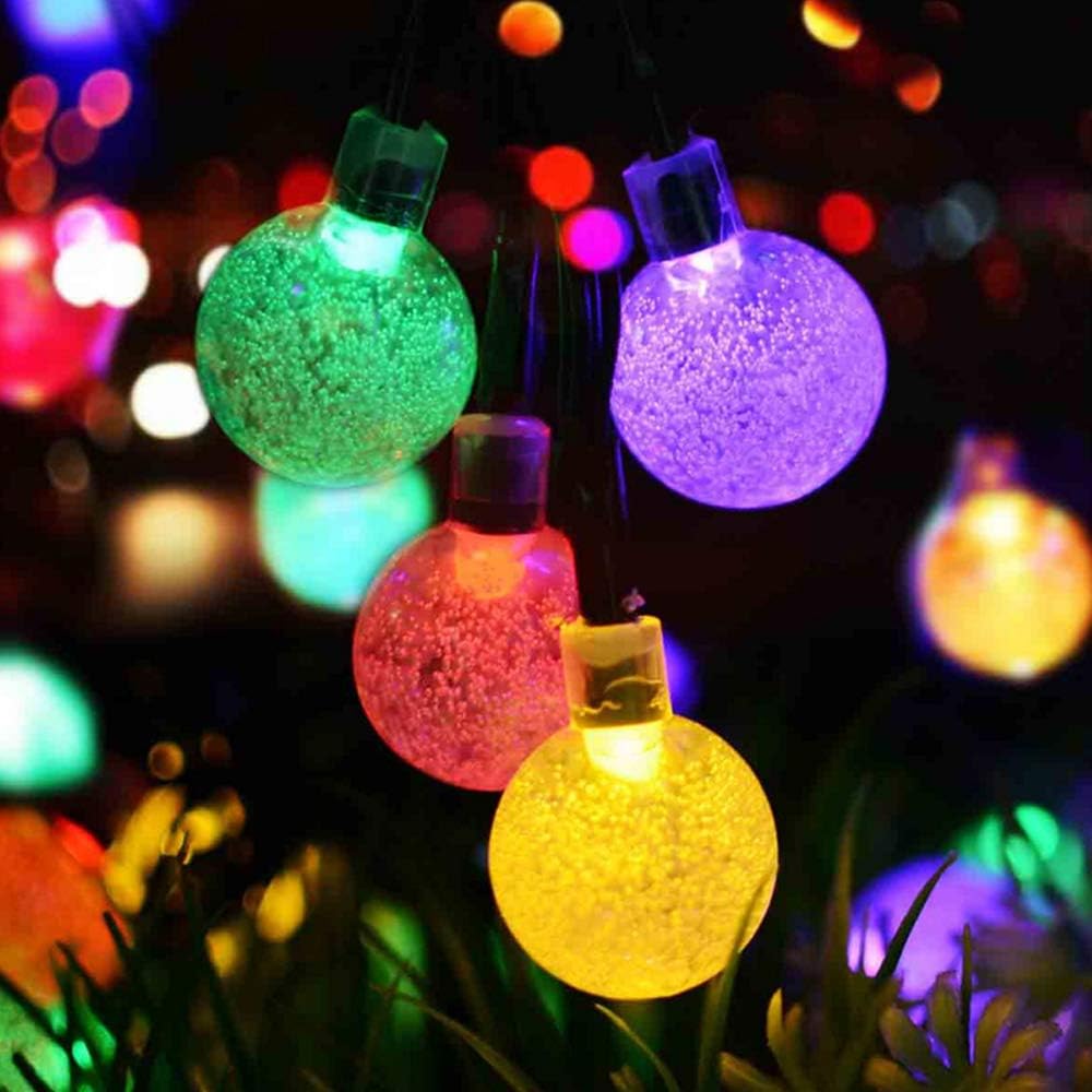 Solar Globe String Lights, 60LEDs 36ft Waterproof Outdoor Decorative Lighting for Home Patio, Garden, Deck, Umbrella, Camping Trip(Multi-colored)