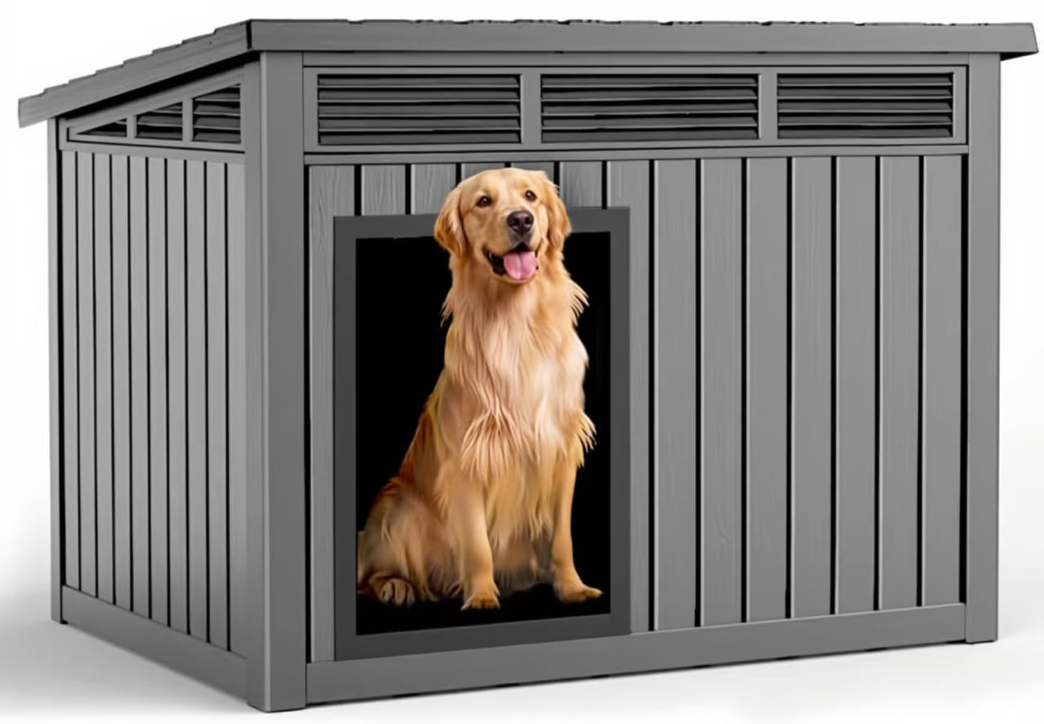 DRATO Large Dog House Outdoor Gray