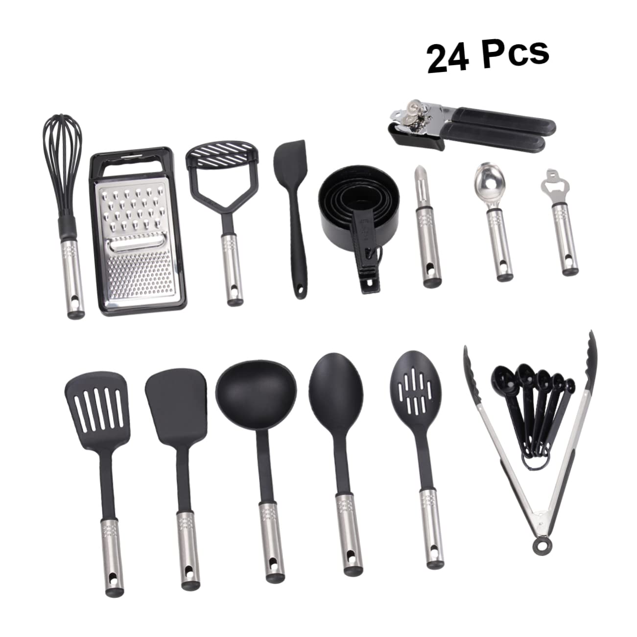 ABOOFAN 24 Pièces matériel de cuisine outils ustensiles antiadhésifs ustensiles de cuisine en acier inoxydable Positionner appareil