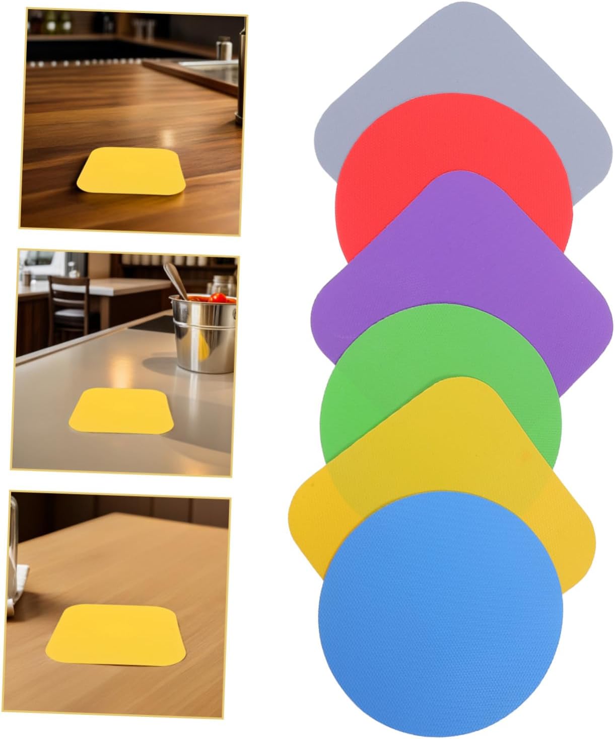6pcs Multi-purpose Rubber Grip Mat Non-slip Jar Opener Pad for Seniors with Weak Hands, round Rubber Gripper Tool Protecting Surfaces, Essential Kitchen Gadget for Home Use