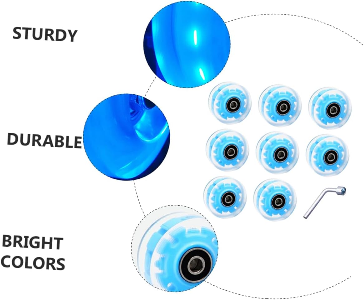 1 Set Light Up Roller Skate Wheels Premium PU Wheels with Bearings for Skating for Street Skateboards Enhance Comfort Performance