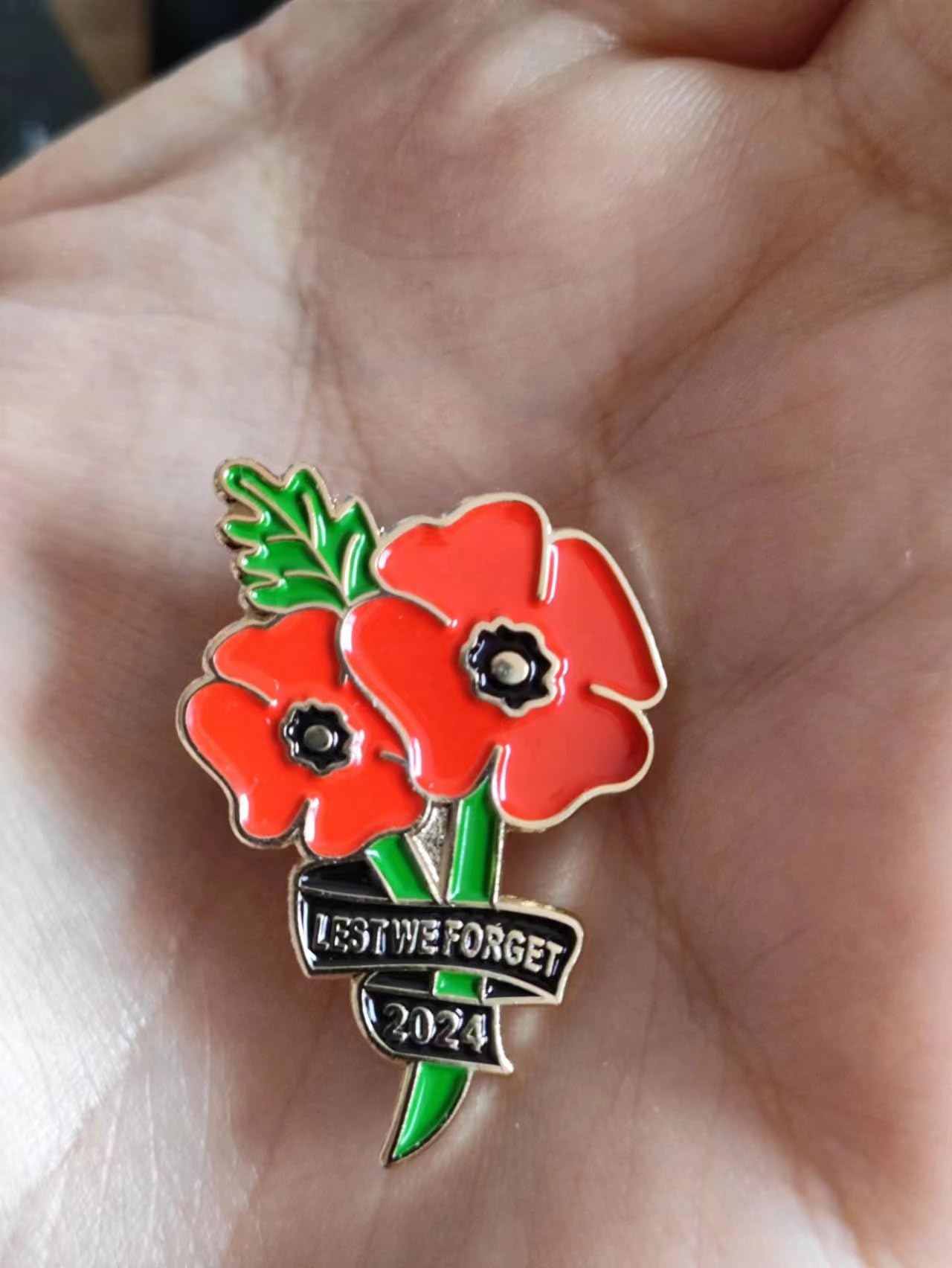 2pcs Remembrance Day Pin Badge 2025 Brooch Lest We Forget Pin Badge Brooch Decorations Gifts Memorabilia, Red, 3 cm x 3 cm x 1 cm - Image 4