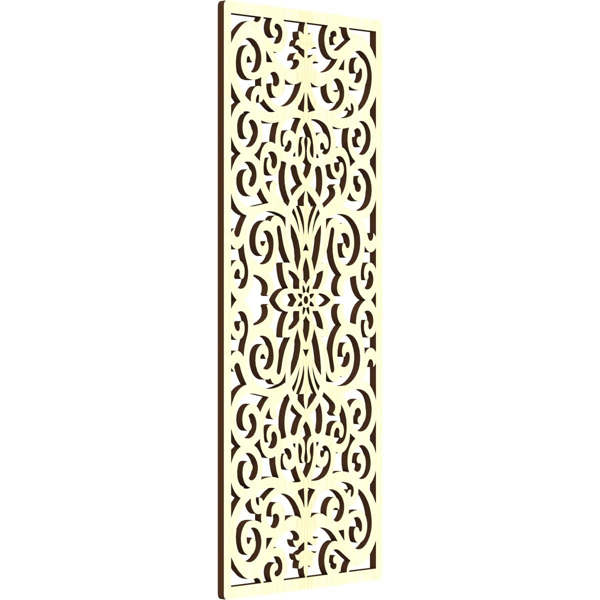 Buel Decorative Pierced Fretwork Wood Wall Panels, 13 3/8"W x 34 3/8"H x 3/8"T, Alder