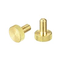 Vista 8 de uxcell Tornillos moleteados para pulgar, pernos planos de latón M3x4mm, sujetadores para PC, electrónicos, mecánicos, 2