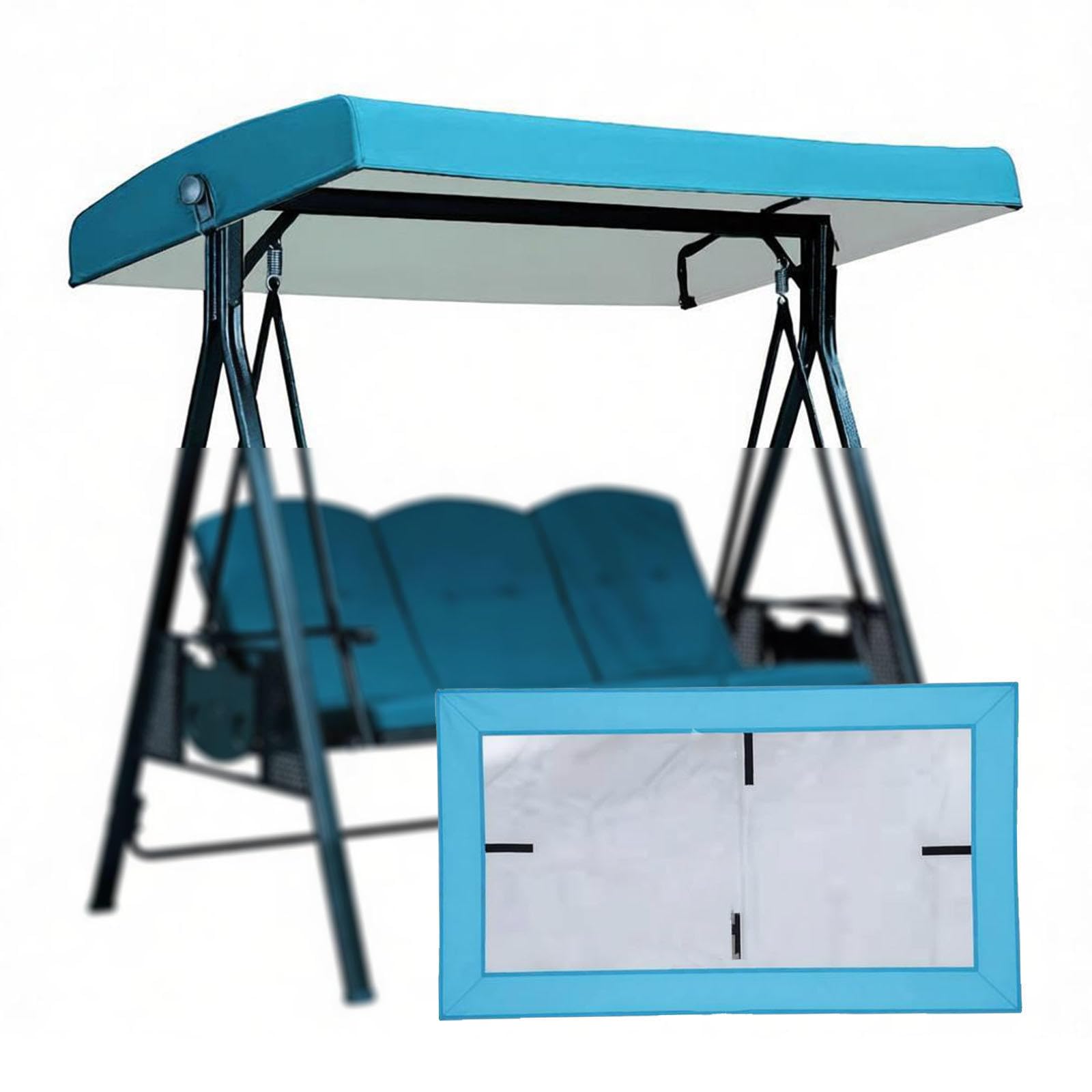 Lhcxkjgs Royalblue 210D Coated Oxford Fabric Swing Canopy 75 X 47 X 7.8 In Waterproof, Uv-Resistant Porch Swing Canopy For Lawn Garden,