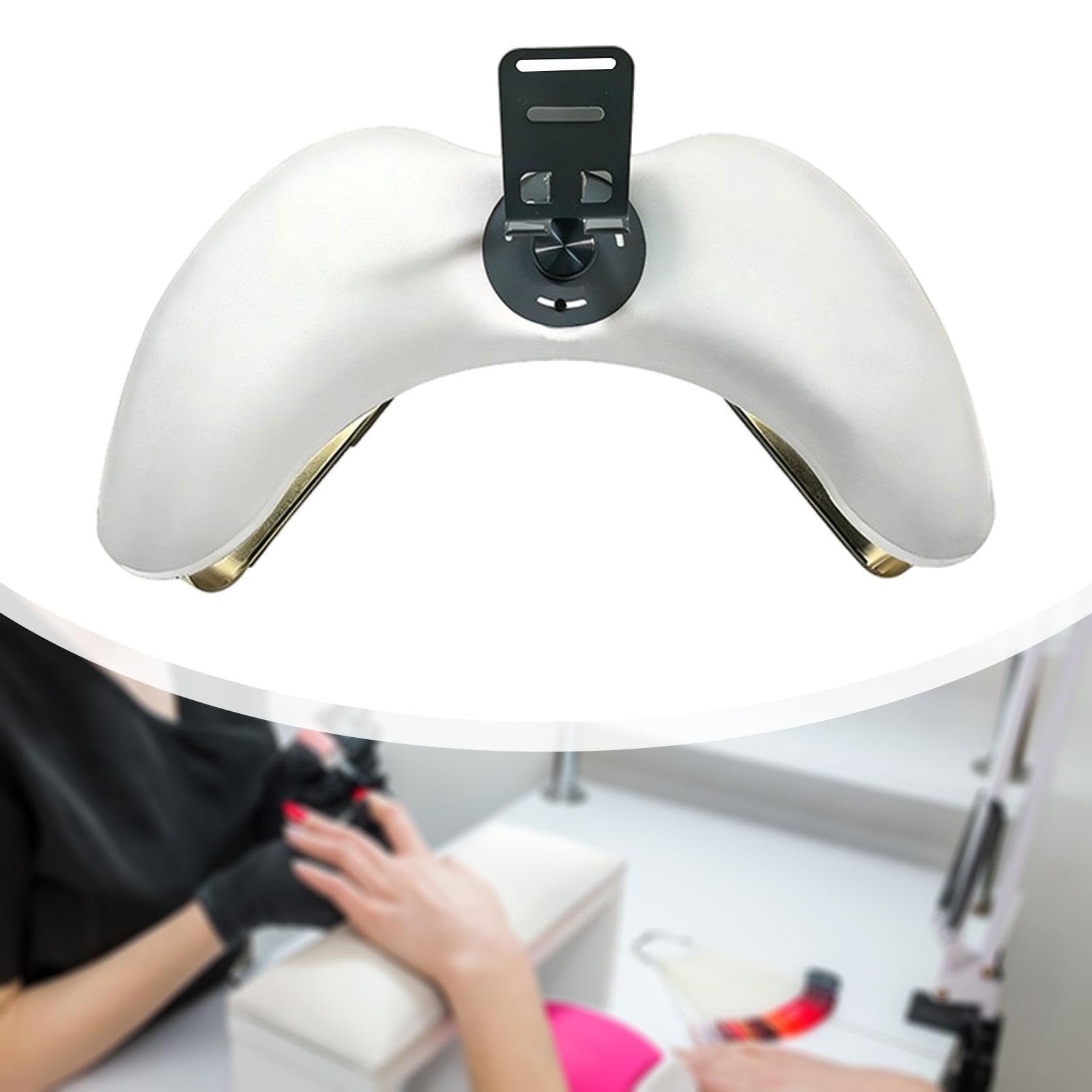 perfk Cuscino poggiamani per manicure supporto per telefono, gambe in metallo per unghie in acrilico fai casa, Bianco
