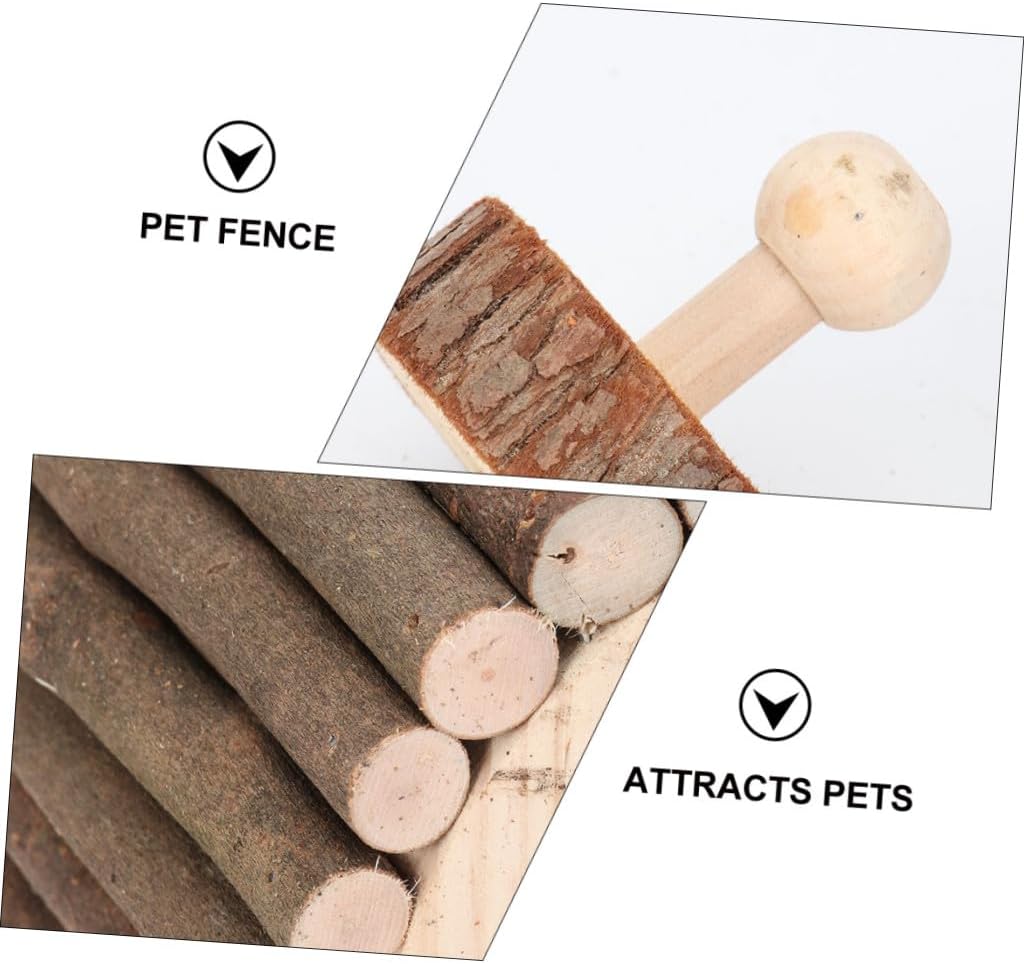 Sosoport Garden Wooden Toys Set Guinea Pig Animal Playground Toy Fence Grinding Teeth Pet Supplies