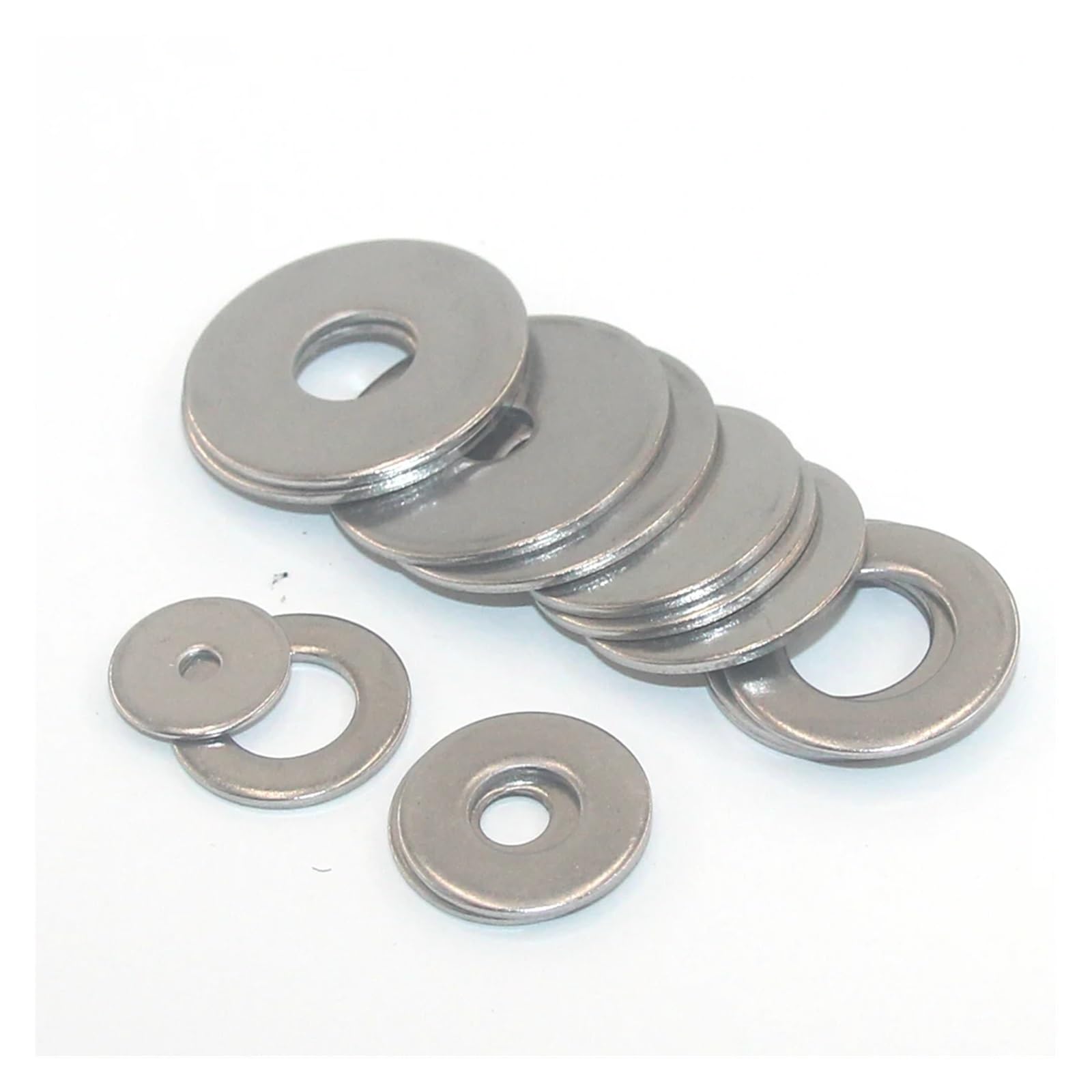 Assortiment de rondelles plates Rondelles de garde-boue en acier inoxydable, rondelles plates for vis et boulons, kit 100 métalliques (12 tailles M3-M12)