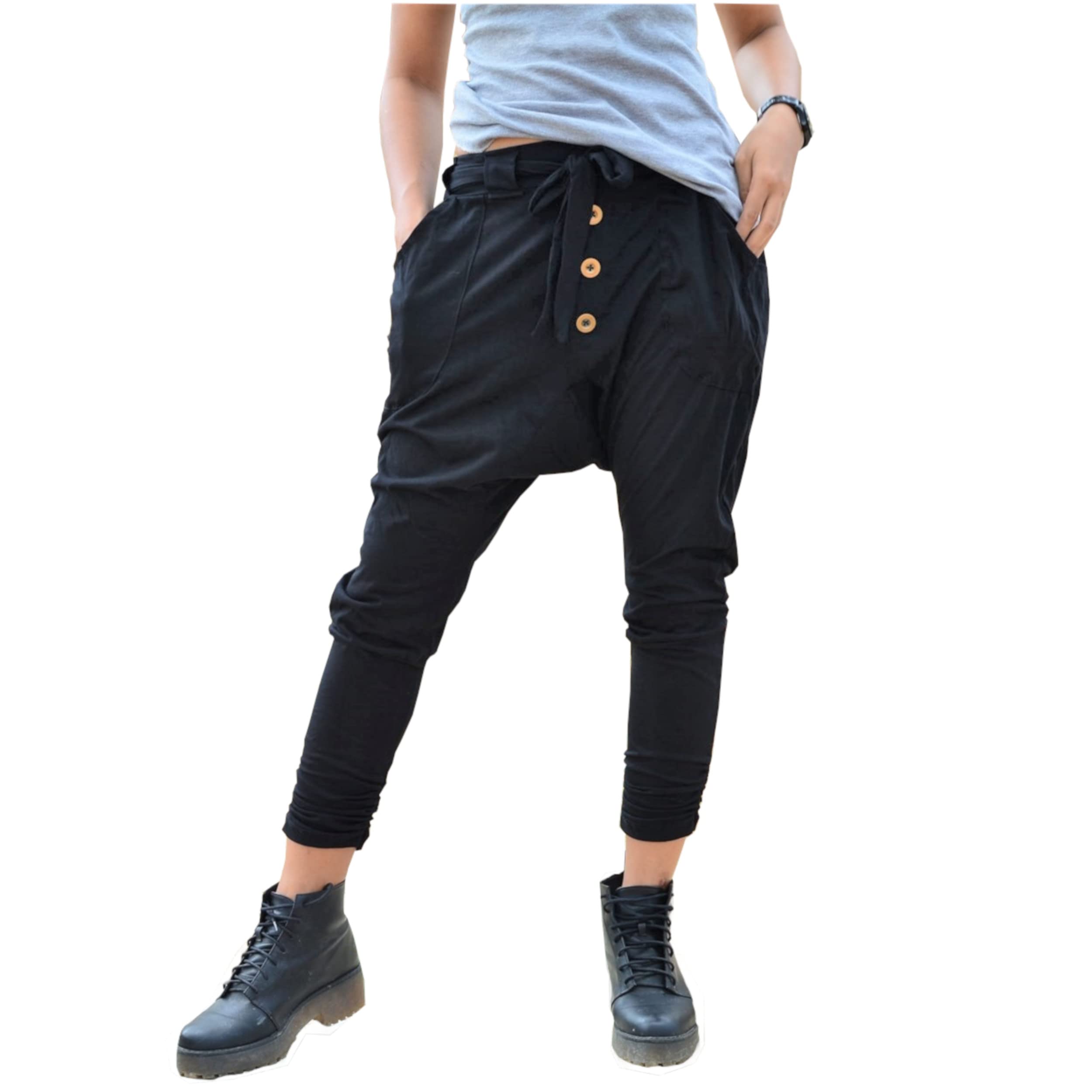 Sakoonee Harem Pants Casual Baggy Yoga Trousers for Women and Men 2 Pockets