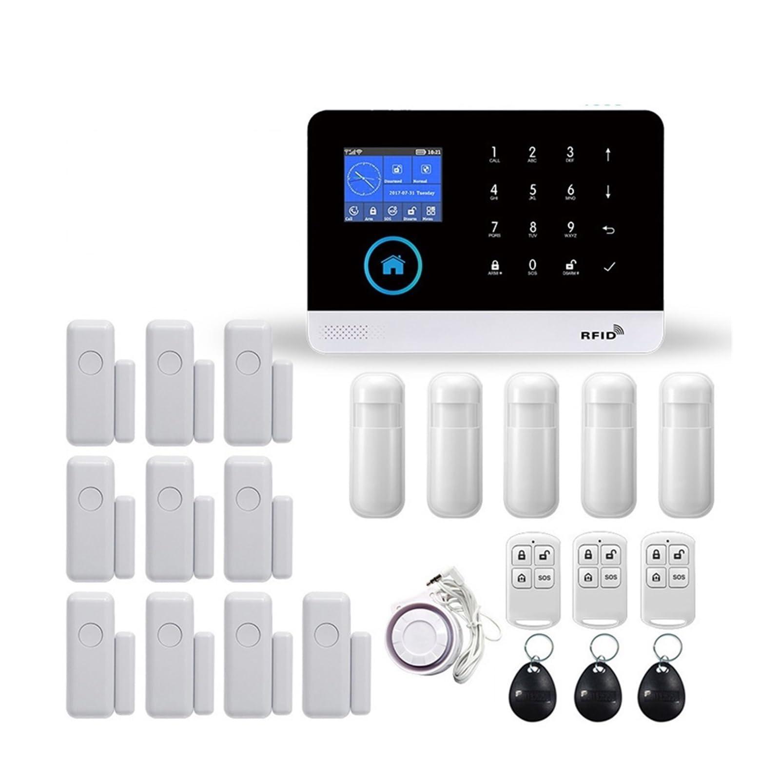 De Alarma Seguridad For El Hogar GSM Con Teclado Inalámbrico Y Sensor Movimiento Antirrobo TUYA Aplicación Remota Kit Inteligente Control Para casa y garaje