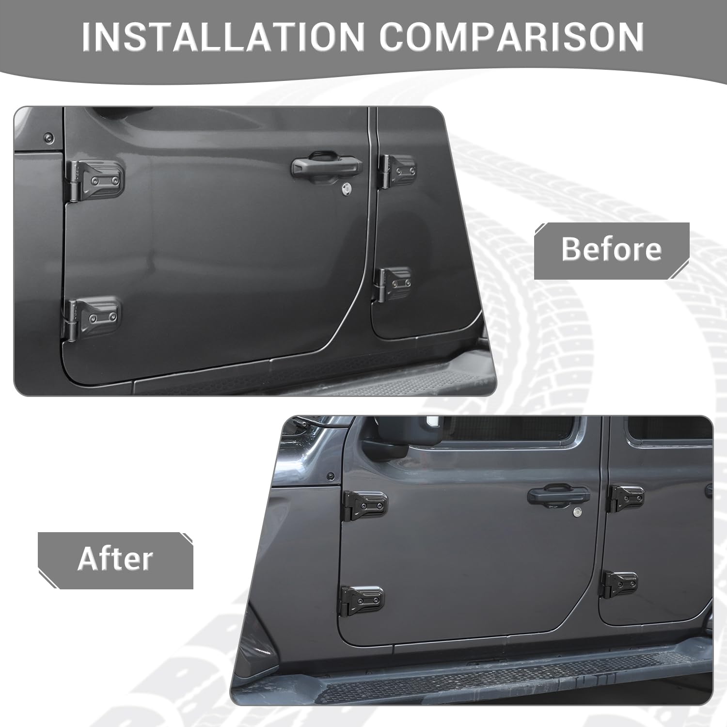 Aputoxz Türscharnier Abdeckung Für Jeep Wrangler JL & Gladiator JT - 8-teilig Schwarz