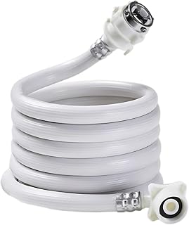 Heavy Duty 5 Ft Inlet Hose for Washer, Universal PVC Line, Burst-Proof Design, Metal Connectors for Connection