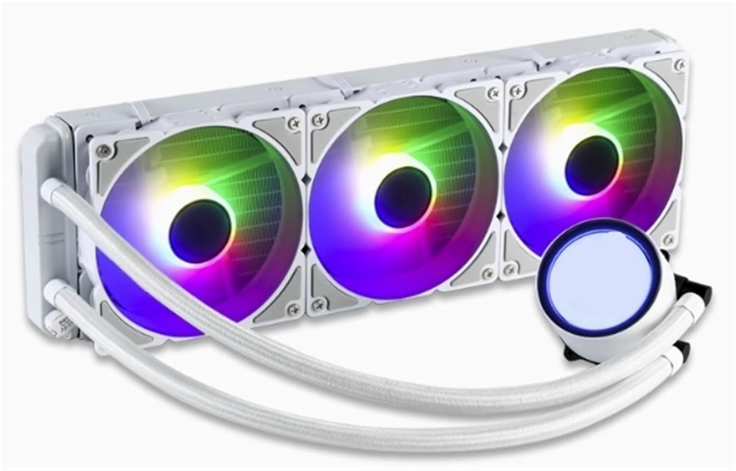 All-in-One Liquid Cooler 12V PC Gaming CPU Radiator Fans 120/240/360mm Water Cooling Radiator Aluminum & Copper Heatsink(240 ARGB Pink)