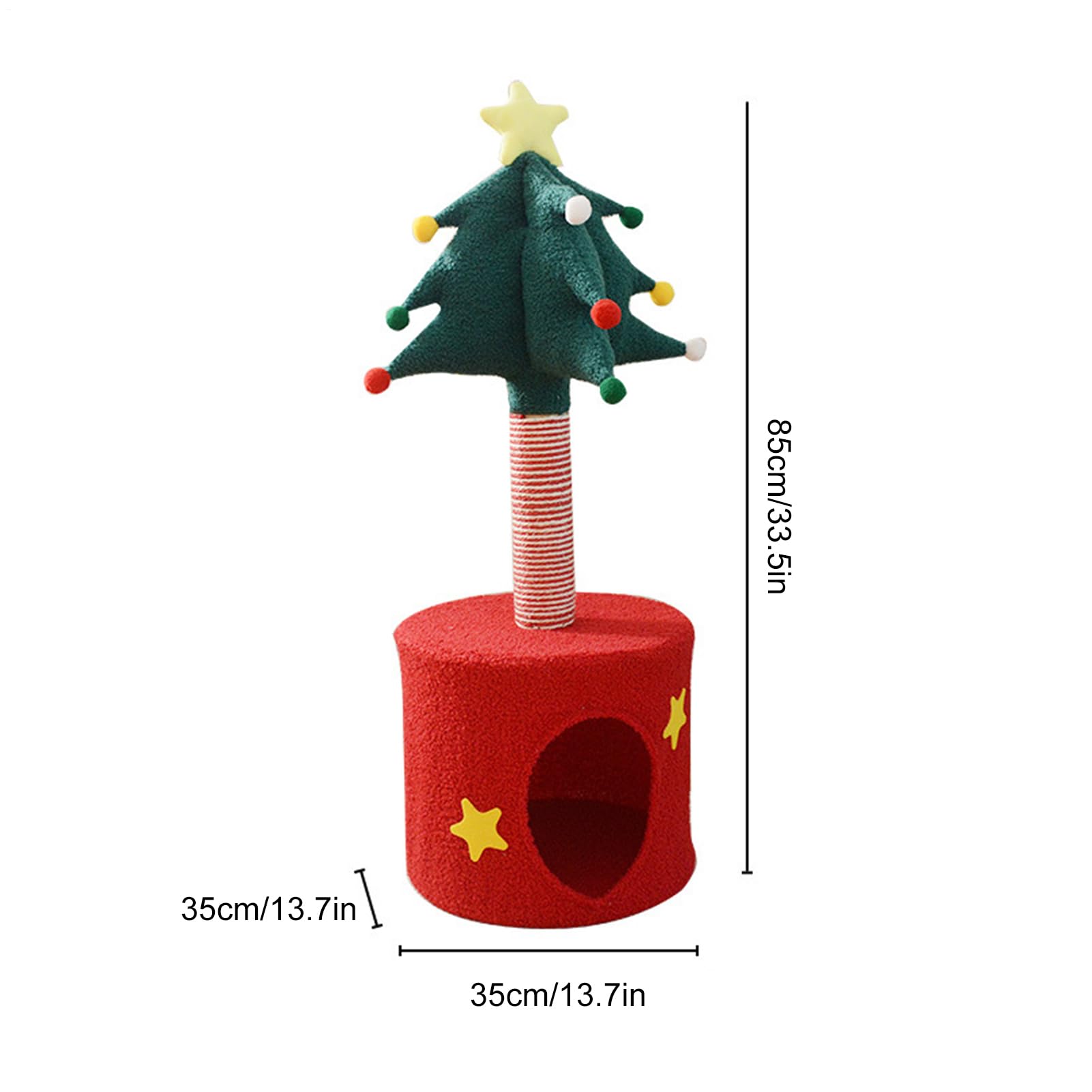 Árbol De Navidad para Gatos Rascador Cama Mascota | Casa Condominio Árbol Juguete Interior Gatos Juguete Decorativo Suave Felpa Interior Exterior Mascota Hogar Navidad