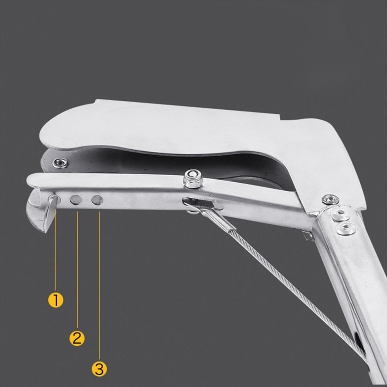 Snake Catcher Reptile Grabber Rattlesnakes Grabber Fish Catcher Stainless Steel Foldable Seafood Tongs Snake Clip Durable Self Lockable Tool, 120cm