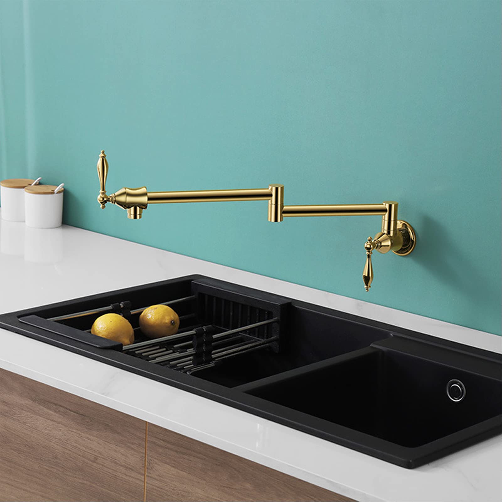 Robinet de remplissage de casseroles en laiton avec bras articulés extensibles