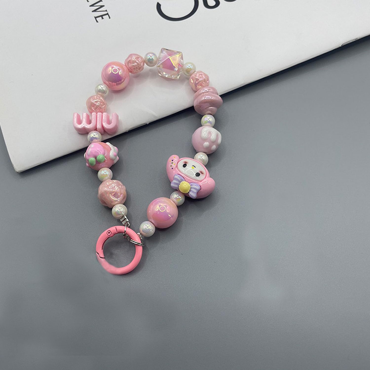 KC Cute Doll Charm for mobile phone case cover, Lanyard Keychain Hanging, Phone Pendant Wrist Bracelet Holder | Purse, Camera, Mobile Cover Charm Strap Smartphone Case For Girls Women (Pink)