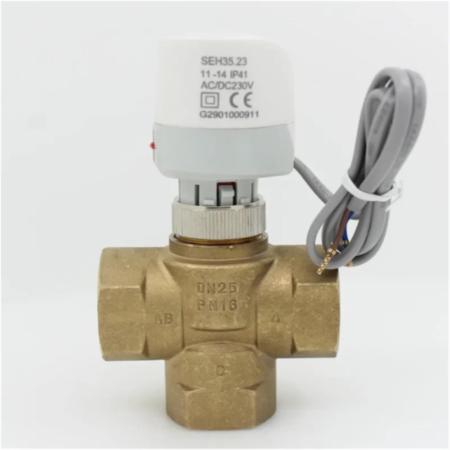 230v NC Normally Close Electric Thermal Actuator for Manifold underfloor Heating 3 Way Brass Valve DN25