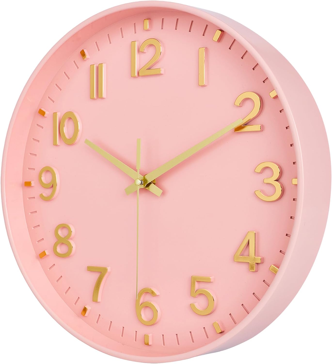 HZDHCLH 10 Inch Wall Clock Battery Operated Silent Non Ticking Pink Modern image 2
