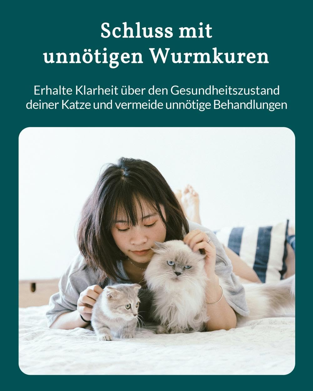 vetevo Wurmtest Katze Plus, Inkl. Giardien, Bandwürmer, Lungenwürmer Katze, 10x Wurmtest für Katzen, Ergebnis in 24h, alle Katzen