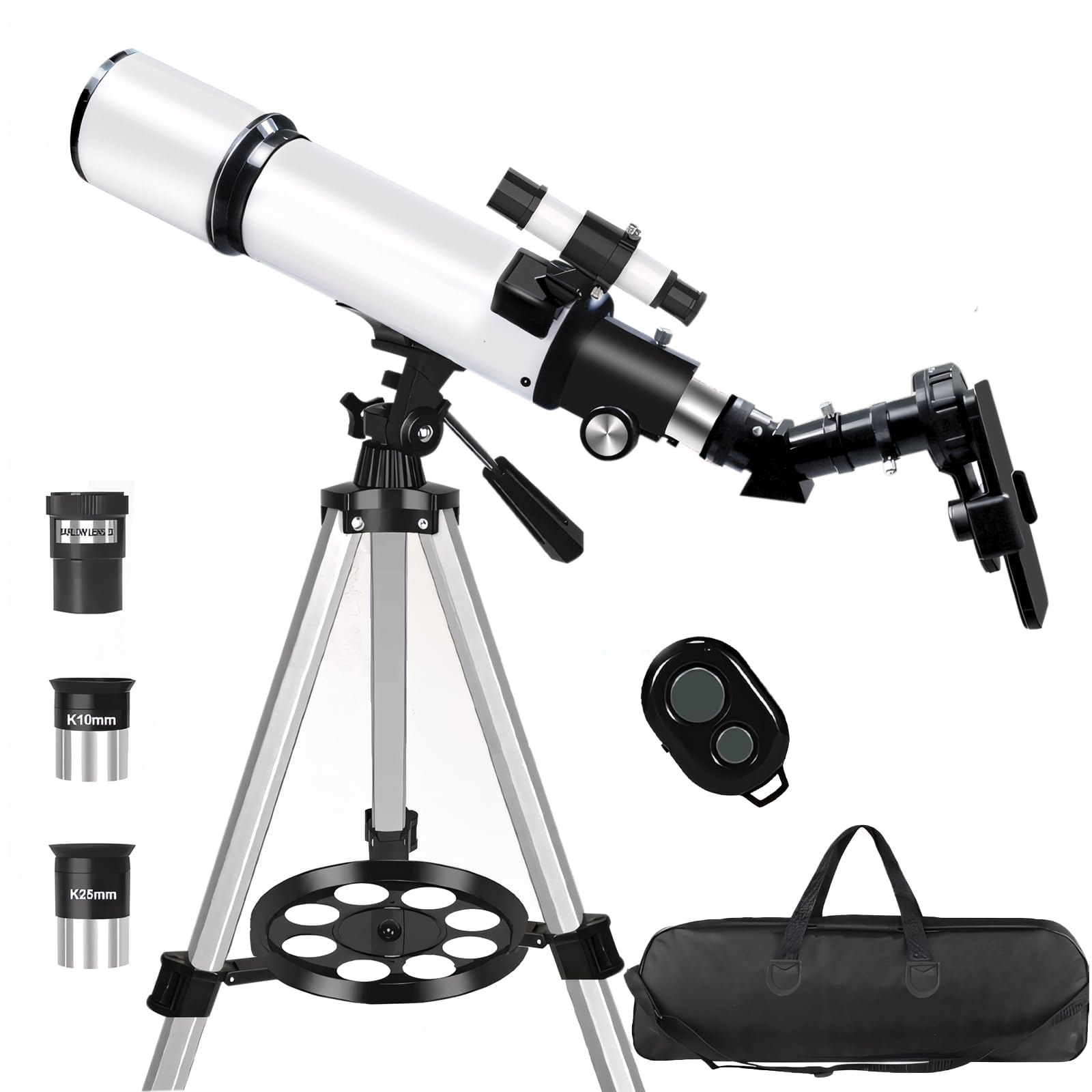 Telescope for Kids Adults Beginners,70mm Aperture 400mm Focal Length Telescopio for Astronomy, Multi Coated Travel Refractor Astronomical Telescopes