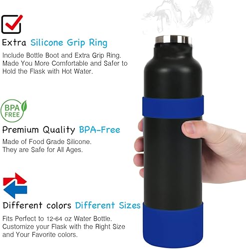 Miniatura 4 de Greant Funda protectora doble para botella de agua compatible con Hydro Flask, funda flexible de silicona compatible con funda Hydroflask, funda