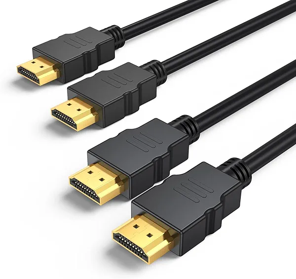 4K HDMI Cable 6FT 2-Pack, High Speed HDMI Cable Shielded Cord for Gaming Monitor Support 4K@60Hz, 2K@120Hz, Ethernet, HDR, 3D, ARC Compatible with Roku TV, Laptop, Monitor, PS5, Xbox, Blu-ray, HDTV