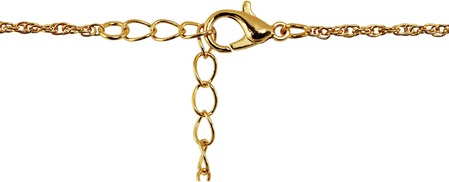 Chilean Angel Coin Goldtone Pendant with I Love You Mom Charm | Coin and Charm Mom Necklace | Three Inch Extender Chain with Lobster Claw Clasp