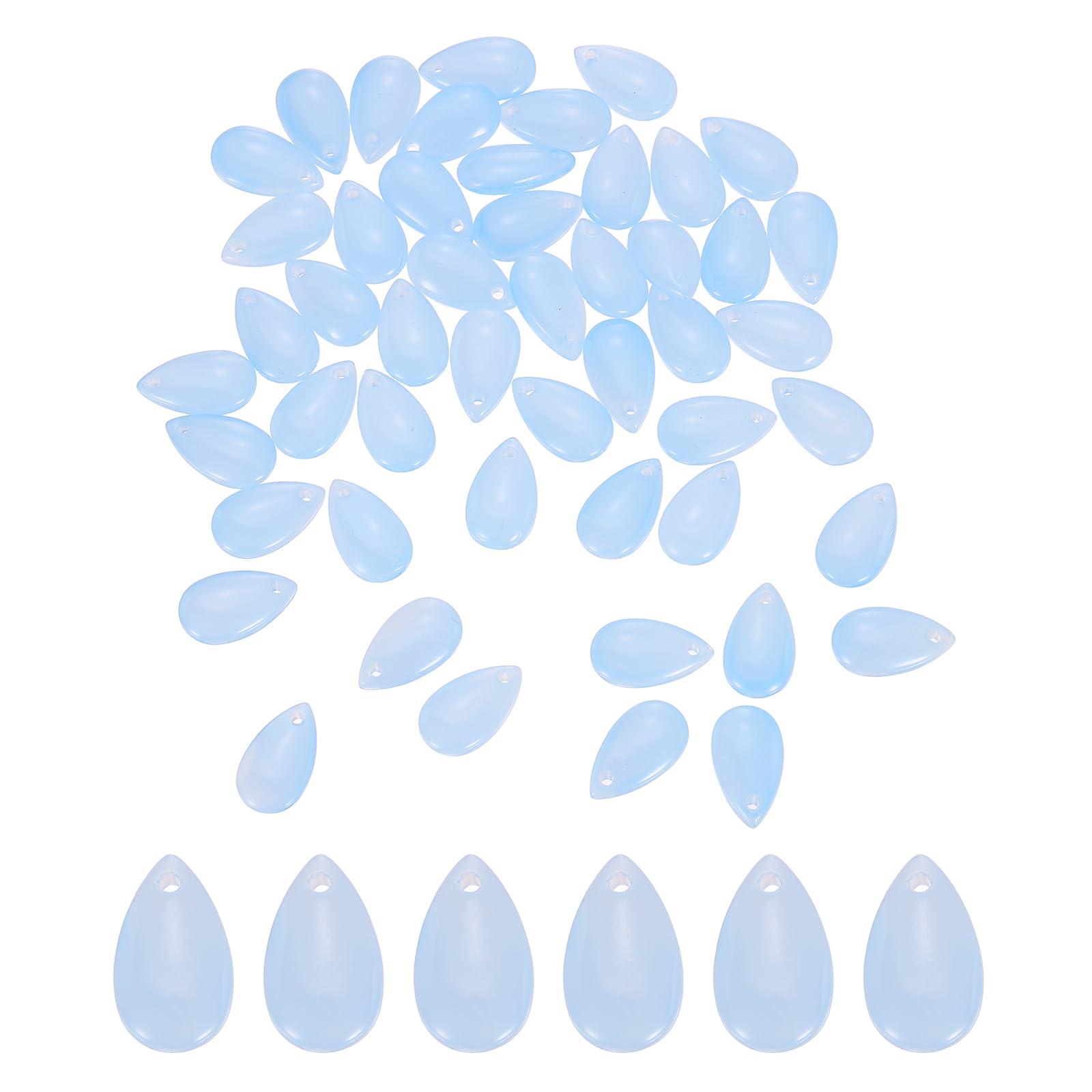 sourcing map 60 Pcs Teardrop Crystal Glass Beads, 8x14mm Teardrop Glass Charm Pendants Water Drop Beads Top Drilled for Jewelry Making DIY Craft Bracelets Necklace, Matte Blue โ image 1