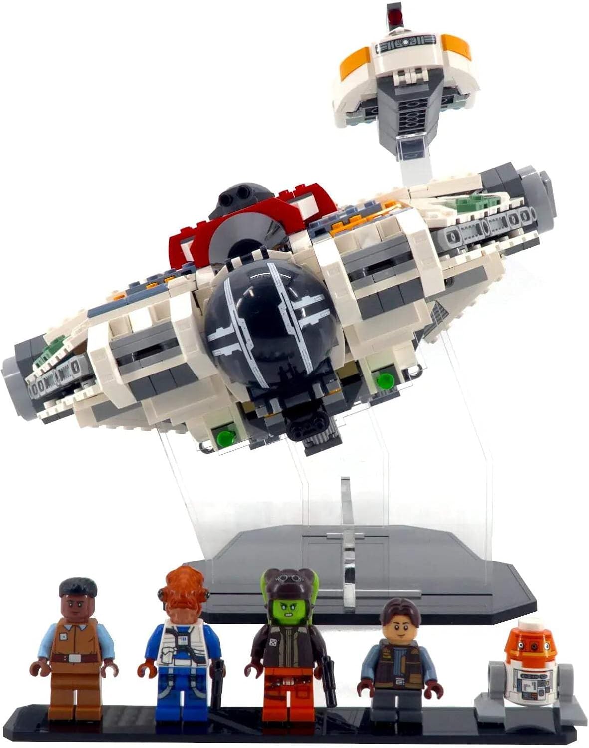 Display Stand Compatible with LEGO 75357 Ghost and Phantom II – Includes Clear Brick for Phantom Flight Display – Set Not Included