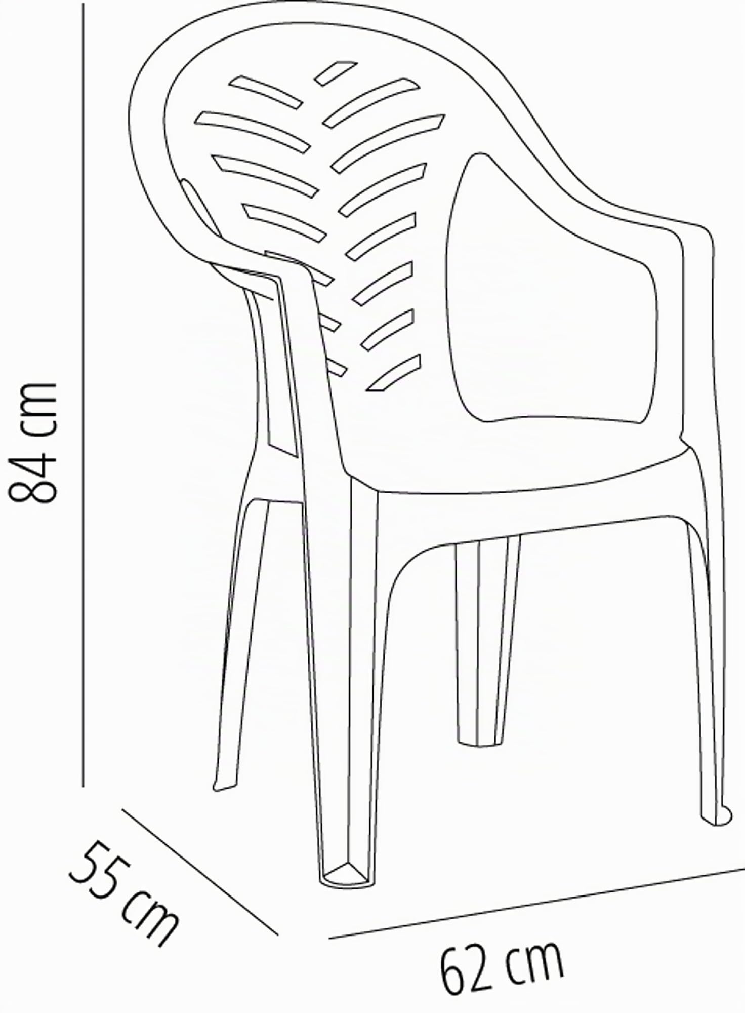 resol grupo RESOL Nuevo Pals Set 4 Sillas de Plástico Reposabrazos Exterior Ligera y Apilable para Eventos Reuniones Jardín Terraza Patio Fácil Mantenimiento Filtro UV Color Gris Antracita