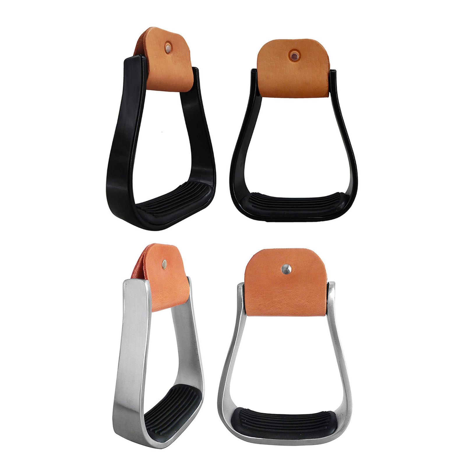 Staffe Western Imbottite in Alluminio Staffe Leggere per Equitazione per Selle per Forniture per Equestri Sicurezza Copriscarpe Sicurezza con Tappetino in Gomma Antiscivolo