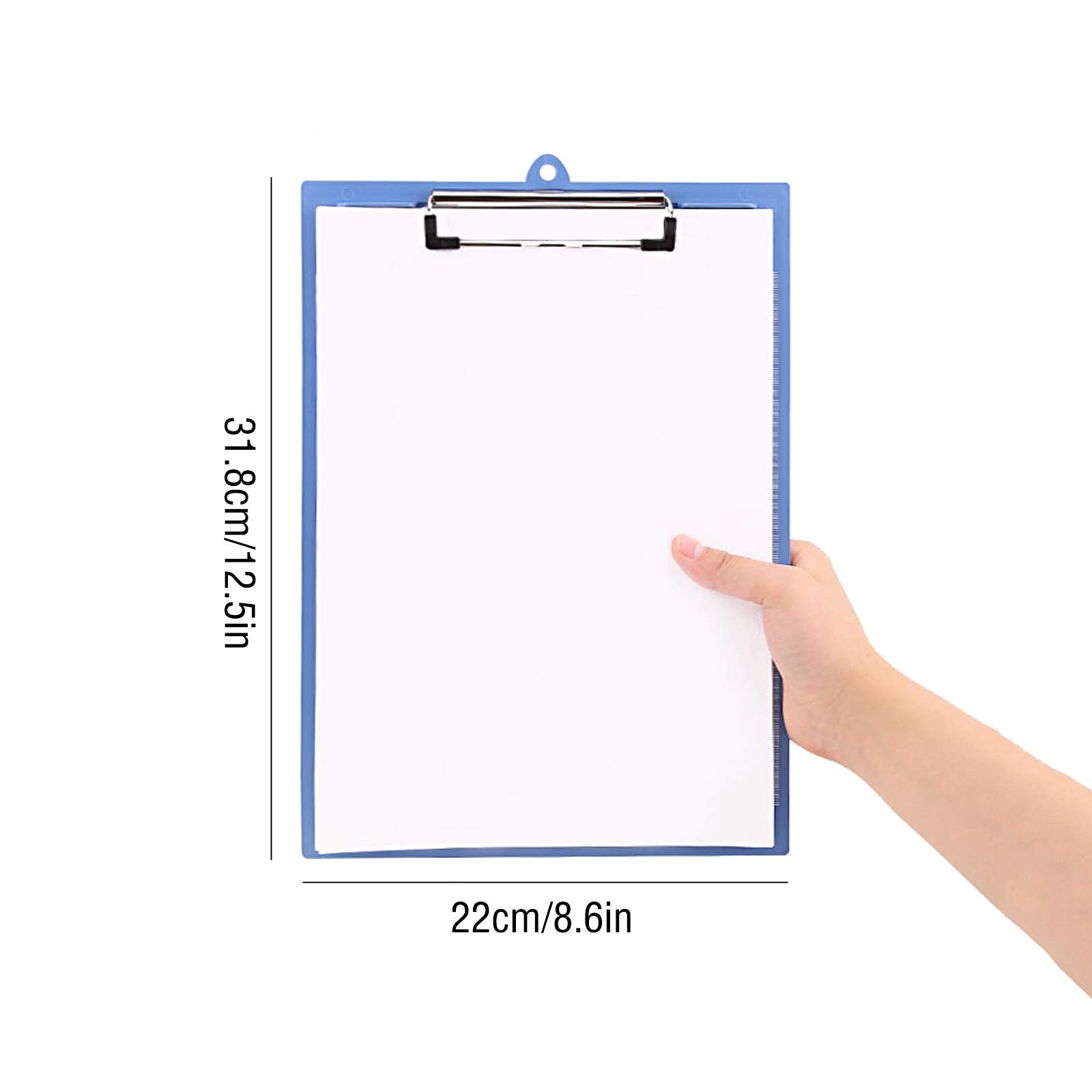 Dokumententasche Kunststoff-Klemmbretter (5er-Set) Multi-Pack-Zwischenablage (farbig) starken 12,5 x 8,6 Zoll Hält 80 Blätter A5 Binder mit hängendem Loch für Dokumente Organisieren(Schwarz)