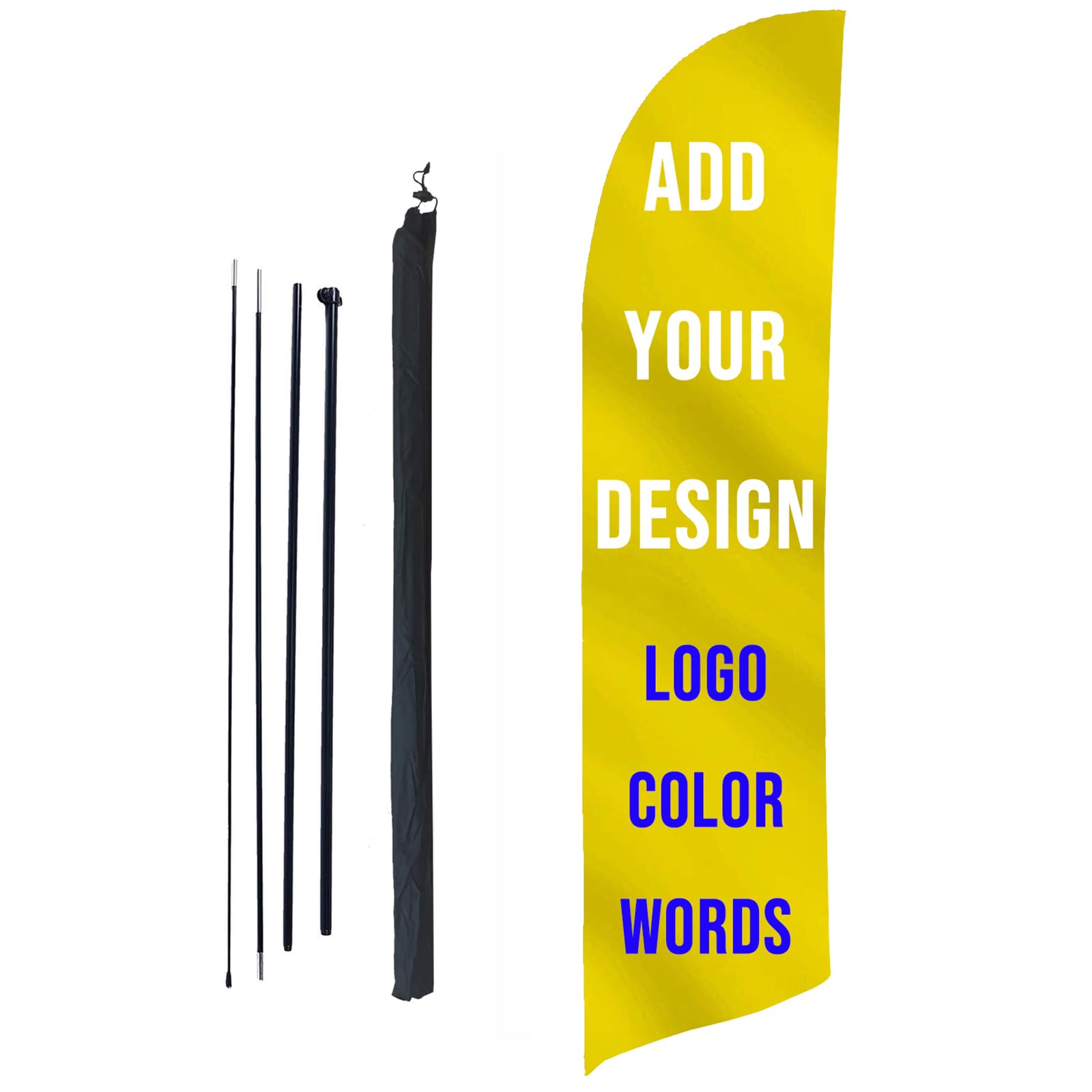 Kit de asta de bandera de plumas personalizado, cartel de tienda hecho, letrero comercial (tamaño 1, doble cara)