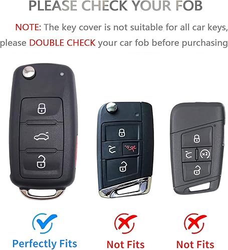 Miniatura 2 de OFFCURVE Funda para llavero con llavero para Volkswagen, funda protectora completa de TPU suave para VW Jetta Golf Polo Passat MK8 Tiguan Beetle Car