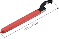 Vista 3 de uxcell Llave inglesa de gancho C portabrocas para tuerca redonda de 0.866-1.024 in, con mango antideslizante rojo