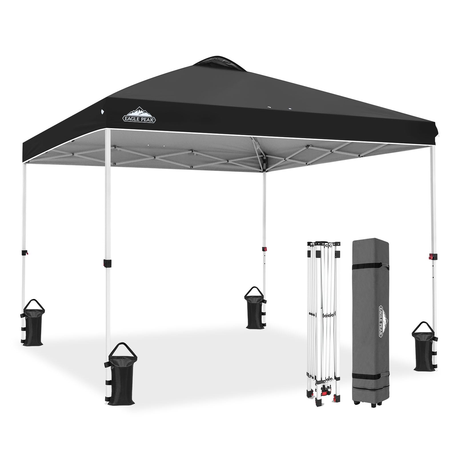 EAGLE PEAK 3m x 3m Pop Up Gazebo Tent Instant Outdoor Canopy Straight Leg Shelter (Black) — image 1