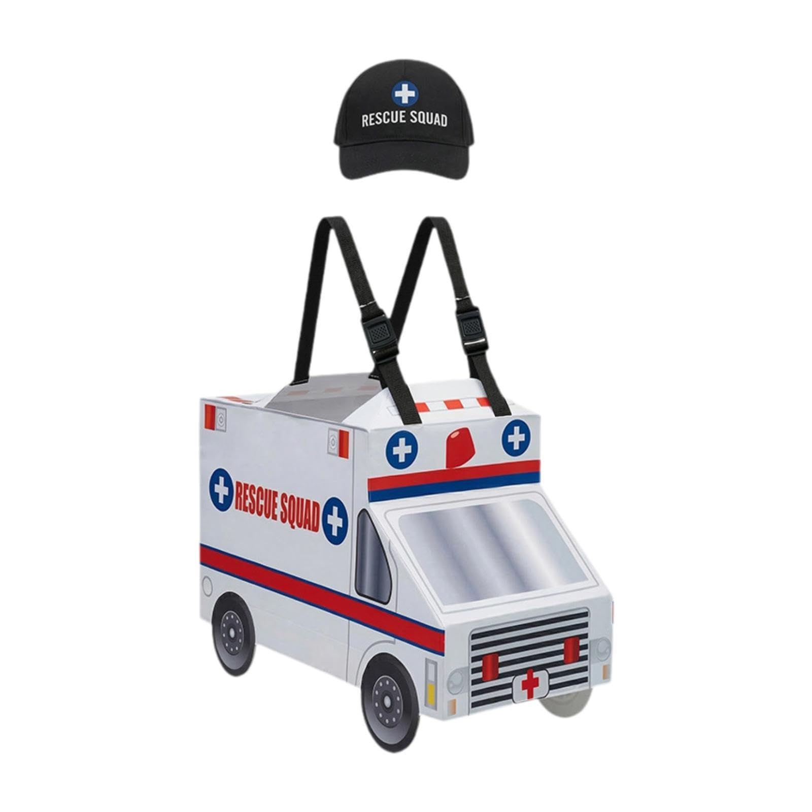 F Fityle Costume Auto Bambini Abito Veicolo Giocattolo Imitazione Accessori Cosplay Materiale Morbido Scene Giochi di Bambini Adatto per Rappresentazioni Carne, Ambulanza
