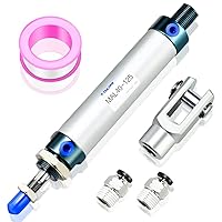 Vista 37 de TAILONZ PNEUMATIC Cilindro de Aire de 16mm Orificio 25mm Carrera de Doble Acción con Conector Y y 2 Piezas de Conexión de 6mm MAL16x25