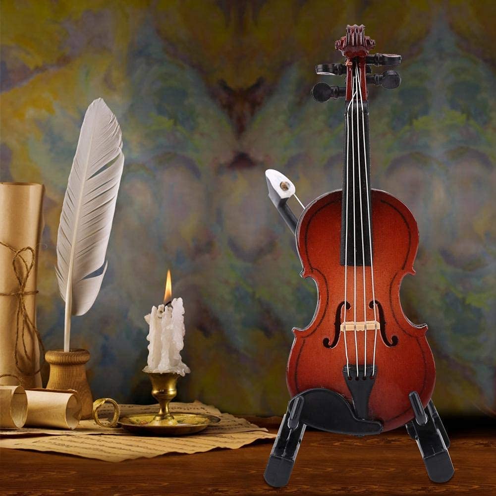Miniaturowy skrzypce, model skrzypiec z futerałem, akcesoria do domu dla lalek, Mini instrument muzyczny dekoracja prezent