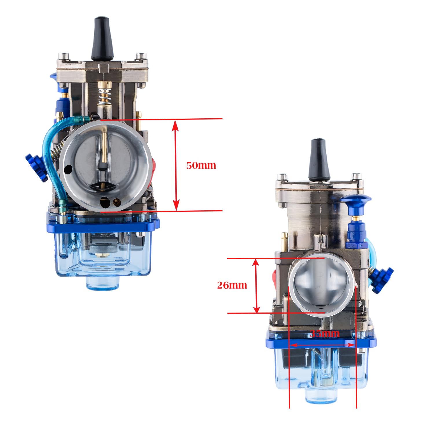 PWK - Carburador de motocicleta de alto rendimiento de 26 mm con chorros de carburador para motor de carreras de 70 cc a 140 cc, piezas de cuatrimoto, kart, scooters todoterreno, scooters 2T 4T