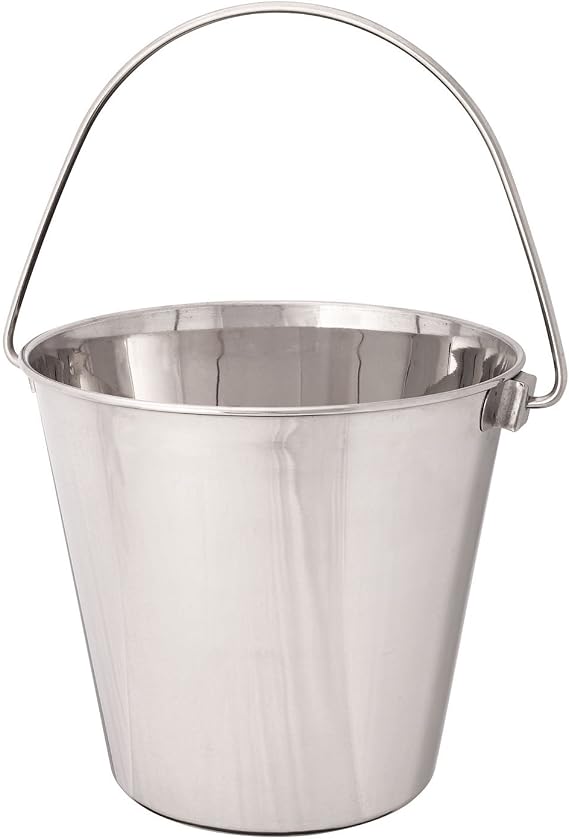 ProSelect Heavy Duty Stainless Steel Pails Durable Pails for Kennels and Farms - 834, 6-Quart