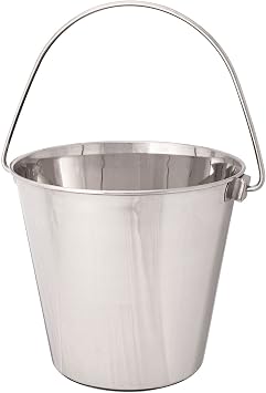 ProSelect Heavy Duty Stainless Steel Pails Durable Pails for Kennels and Farms - 834, 6-Quart