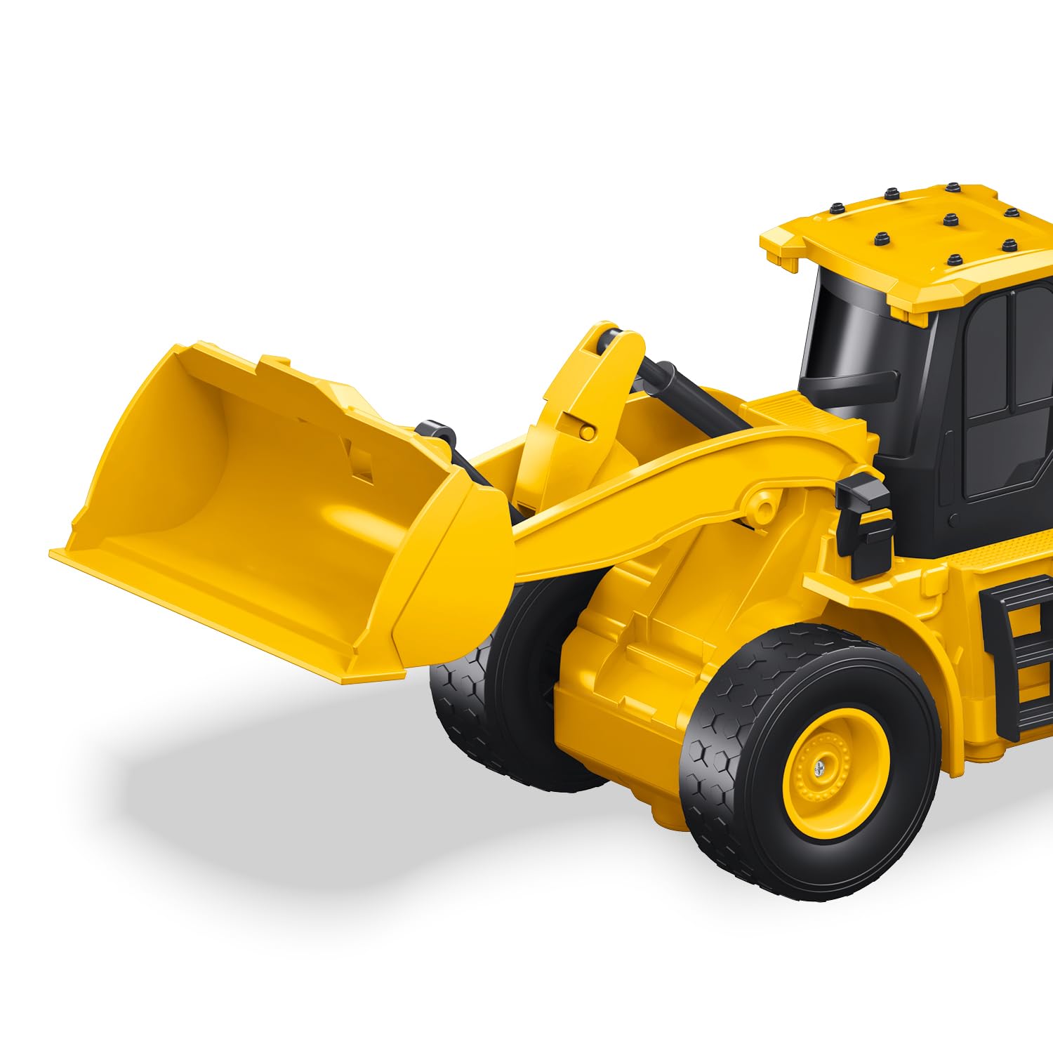 MONDO Motors Bulldozer radiocomandato, modello in scala 1:24, pacco batterie ricaricabili incluso, movimenti controllabili dal telecomando, giocattolo per bambini 63848